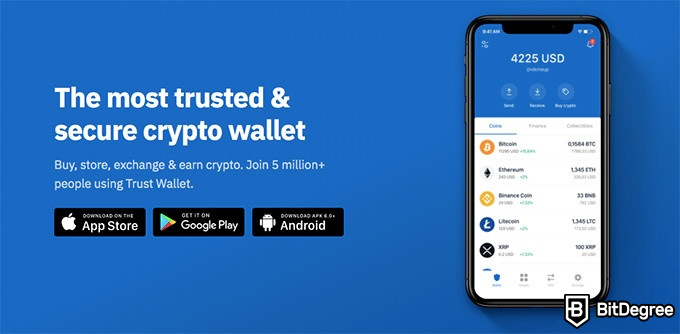 Najboljša kripto aplikacija: denarnica Trust.